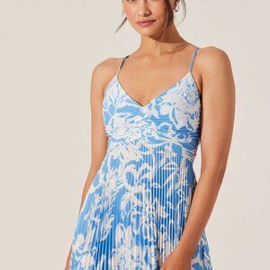 Blythe Floral Plisse Midi Dress